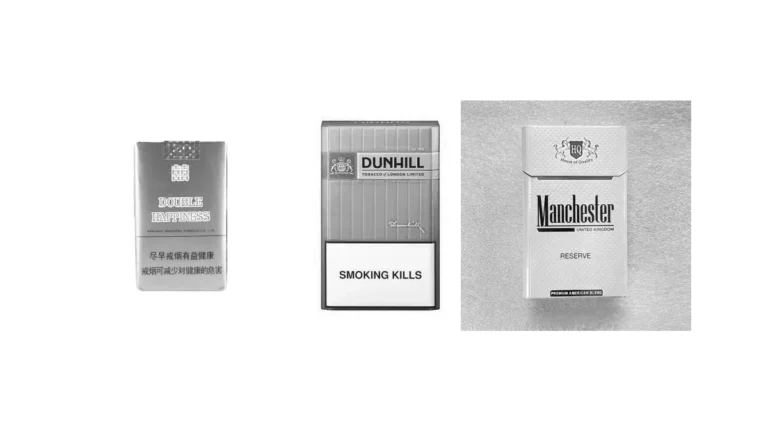Marlboro Red, Manchester Reserve and Double Happiness Soft product images arranged side by side