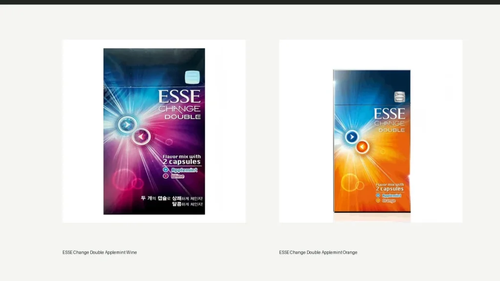ESSE Change Double Applemint Wine and Orange product images side by side